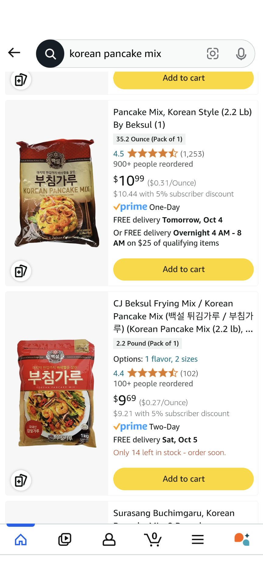 pancake mix on Amazon